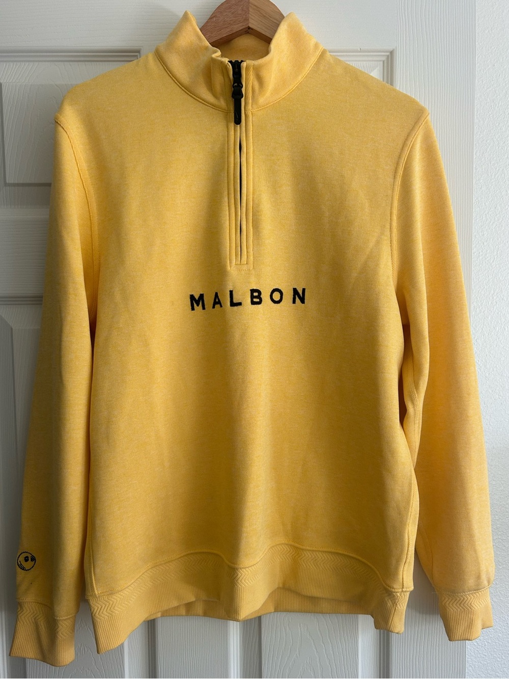 Nike x Malbon Men's Yellow Quarter-Zip Fleece Sweatshirt